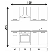 Marinelli Cucine Vormontierte Küchenzeile Gianna Marmor (Breite: 195 cm, Weiß, Anschlag links, Mit Elektrogeräten) | BAUHAUS