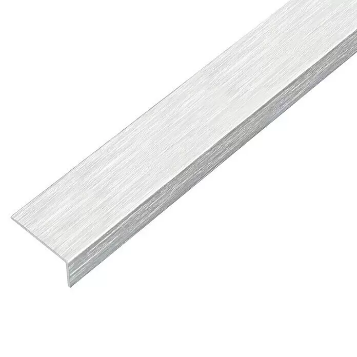Alberts Winkelprofil selbstklebend - 2.000 x 30 x 15 mm, Stärke: 1,5 mm, Aluminium, Edelstahldesign hell - Gebürstetes silbernes Metall-L-Profil.