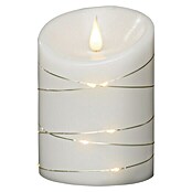 Konstsmide LED-Kerze mit Tropfen (Weiß, Ø x H: 10 x 14 cm, Wachs, Warmweiß)