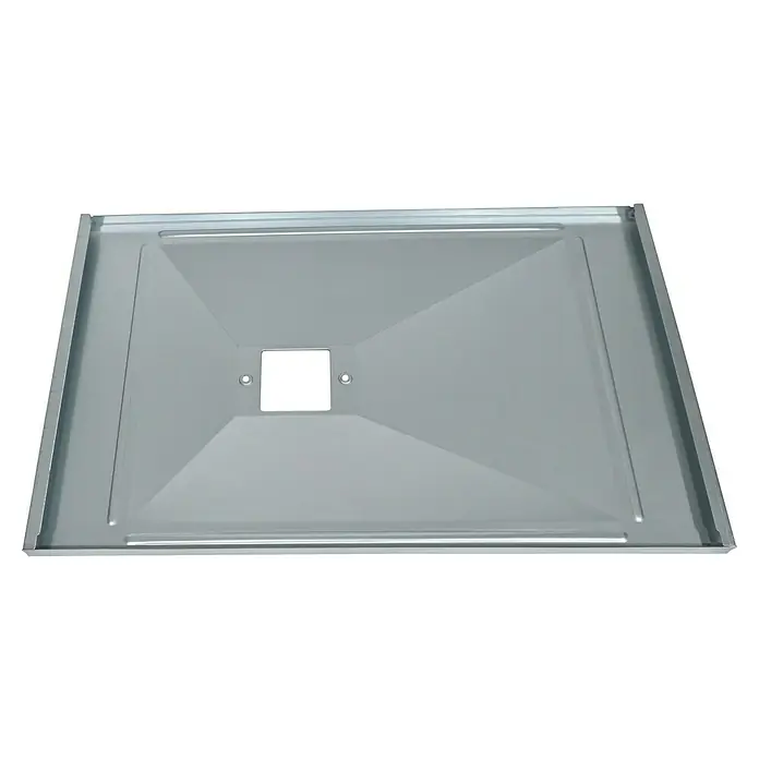 Fettauffangblech Cliff - Passend für: 4 Brenner Kingstone Gasgrill Cliff / Kingstone Gasgrills Cliff 450 / 450-1 / 455-1 ES - Metall-Tropfschale mit quadratischer Öffnung in der Mitte und hochgezogenen Kanten für verschiedene Anwendungen.