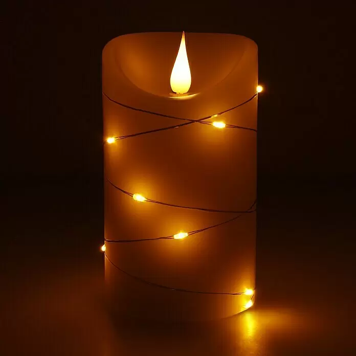 Konstsmide LED-Echtwachskerze - Ø x H: 7,5 x 13,5 cm, Creme - Anwendungsbeispiel