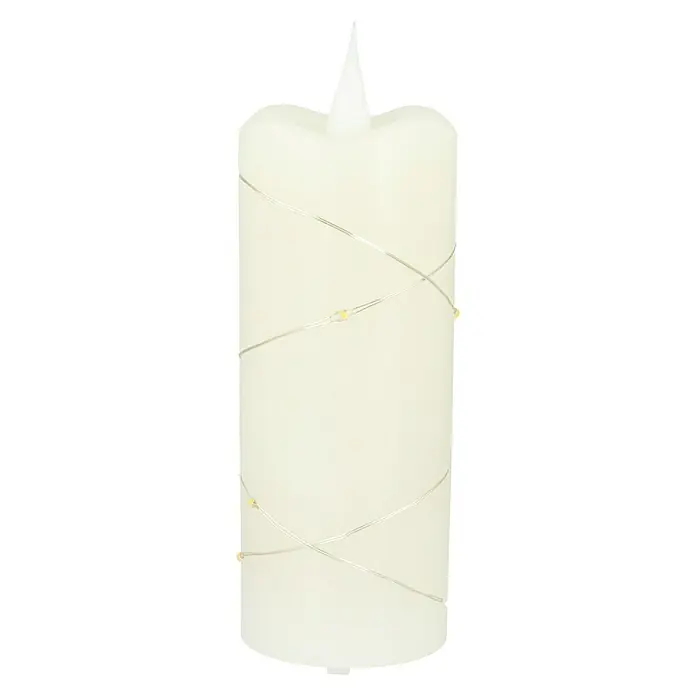 Konstsmide LED-Echtwachskerze - Ø x H: 5 x 12,7 cm, Creme - Dekorative LED-Kerze mit warmweißen Lichtern, um ein gemütliches Ambiente zu schaffen. Ideal für Tischdekorationen oder als stimmungsvolle Beleuchtung.