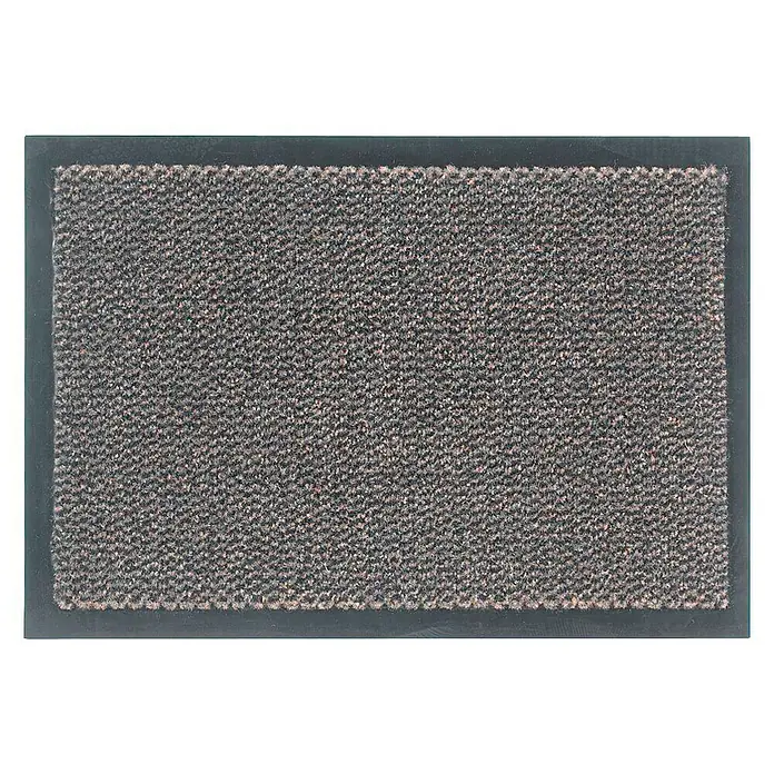Felpudo Saphir - Colores surtidos, 90 x 60 cm - Un felpudo rectangular gris con un borde negro, perfecto para entradas para mantener la suciedad y la humedad a raya.