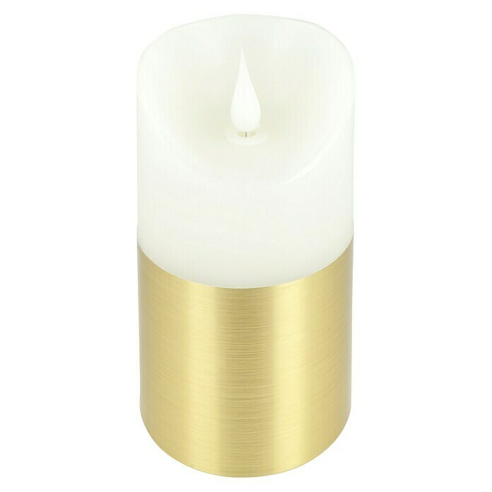 Konstsmide LED-Echtwachskerze (Ø x H: 7,5 cm x 13,5 mm, Weiß)