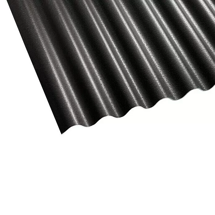 Gutta Wellplatte Shelltec - 200 cm x 95 cm x 4 mm, Anthrazit - Dunkelgraue, strukturierte Wellblechplatte für Dächer.