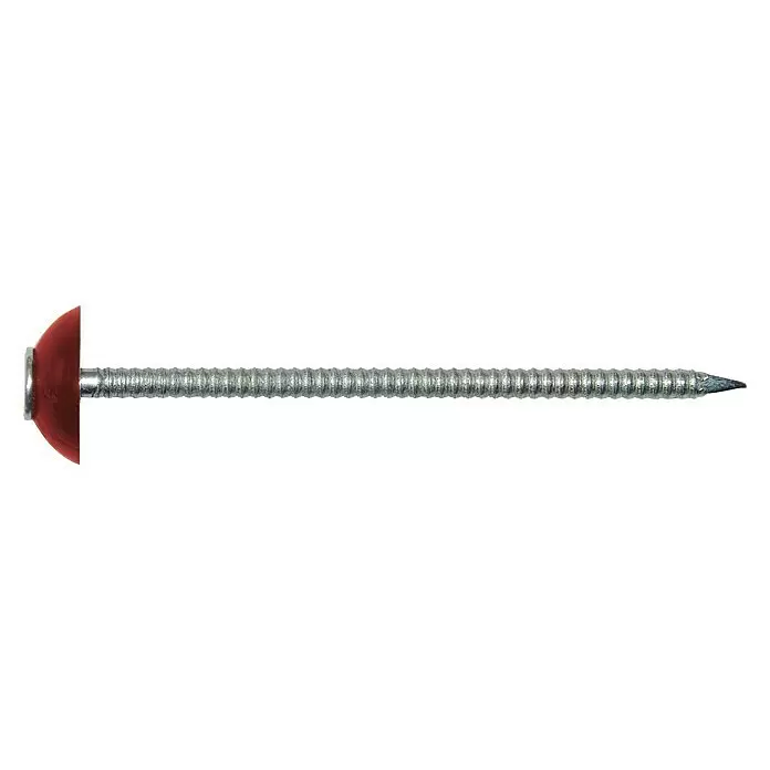 Gutta Nägel Shelltec - Länge: 70 mm, 50 Stk., Rot - Silberner Dachpappnagel mit runder roter Kunststoffkappe und geriffeltem Schaft.