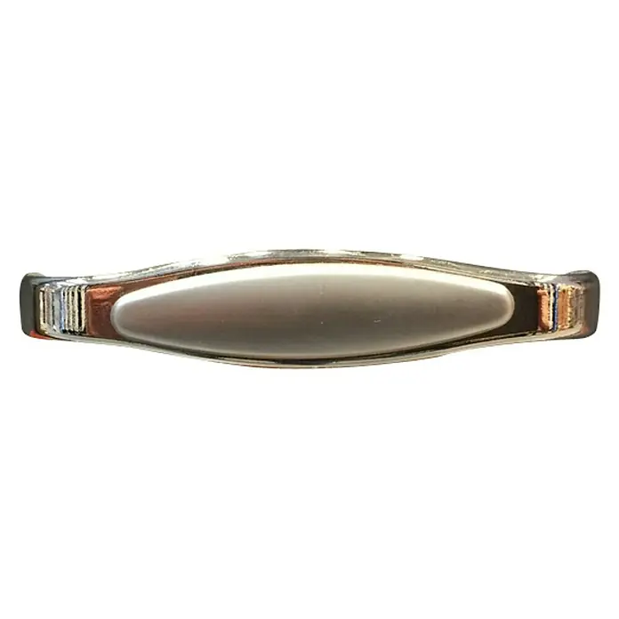 Häfele MöbelgriffTyp Möbelgriff: Bügel, B x L: 24 x 105 mm - Nahaufnahme einer eleganten, silberfarbenen Gürtelschnalle, ideal für stilvolle Accessoires.