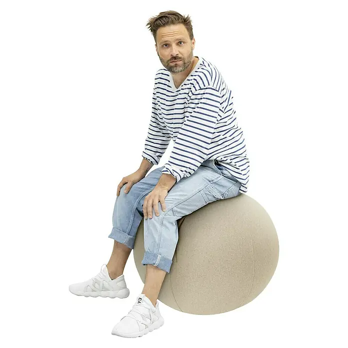 Yoga-Ball-Abdeckung Aus Baumwolle – Für 65 Cm Gymnastikball, Verschleißfest, Reißfest – Mit Tragegriff, Blau/grau – Atmungsaktiv & Platzsparend