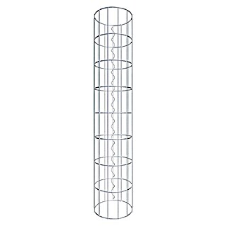 Gabiona Gabionensäule (Durchmesser: 22 cm, Höhe: 80 cm, Stahl, Maschenbreite: 50 mm, Maschenhöhe: 100 mm, Spirale)