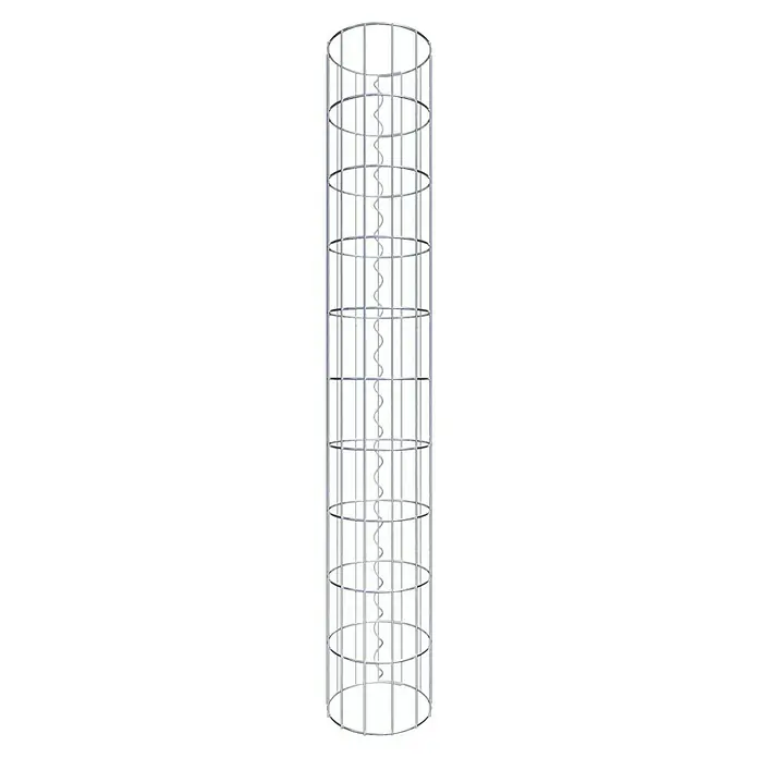 Gabiona Gabionensäule - Durchmesser: 22 cm, Höhe: 100 cm, Stahl, Maschenbreite: 50 mm, Maschenhöhe: 100 mm - Metallstruktur mit spiralförmiger Innenausstattung.