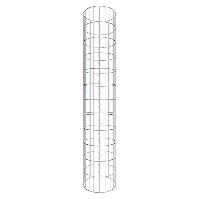 Gabiona Gabionensäule - Durchmesser: 32 cm, Höhe: 120 cm, Stahl, Maschenbreite: 50 mm, Maschenhöhe: 100 mm - Windturbinen-Design: Detailaufnahme einer innovativen Windturbine, die durch ihr spiralförmiges Design und robuste Bauweise besticht.