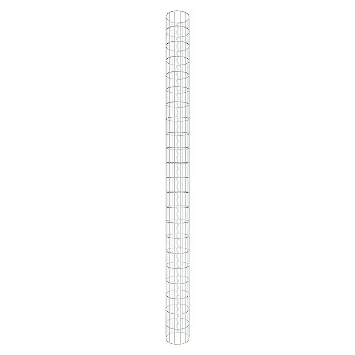 Gabiona Gabionensäule - Durchmesser: 22 cm, Höhe: 220 cm, Stahl, Maschenbreite: 50 mm, Maschenhöhe: 100 mm - Diese vertikale Windkraftanlage nutzt das Prinzip des Savonius-Rotors und wird für die dezentrale Energieerzeugung in urbanen Gebieten eingesetzt.