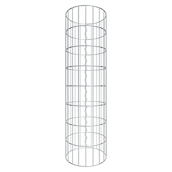 Gabiona Gabionensäule - Durchmesser: 32 cm, Höhe: 80 cm, Stahl, Maschenbreite: 50 mm, Maschenhöhe: 100 mm, Spirale - Aufnahme eines Stahlrohrs mit spiralförmiger Leiter in der Mitte, eine robuste und langlebige Konstruktion.