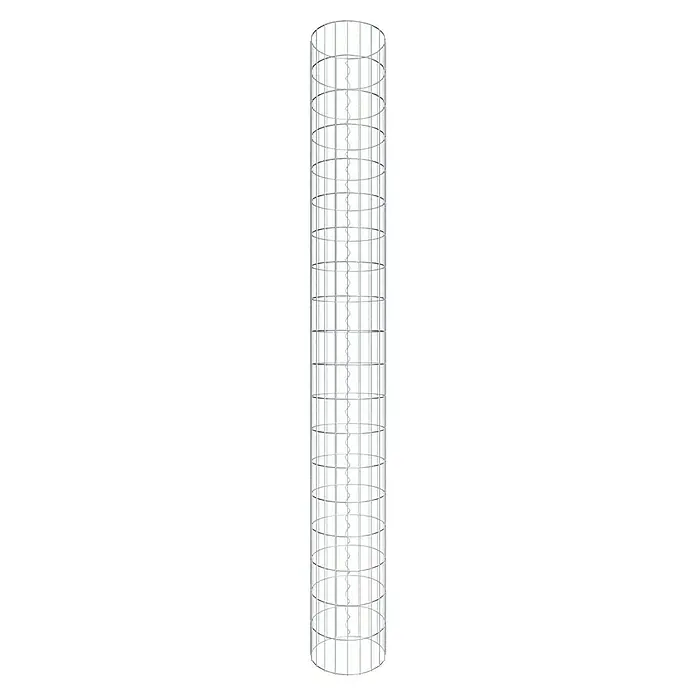 Gabiona Gabionensäule - Durchmesser: 32 cm, Höhe: 190 cm, Stahl, Maschenbreite: 50 mm, Maschenhöhe: 100 mm - Metallische Steigleiter mit Sicherheitskäfig. Sie bietet Schutz beim Auf- und Abstieg auf hohen Strukturen und Gebäuden.
