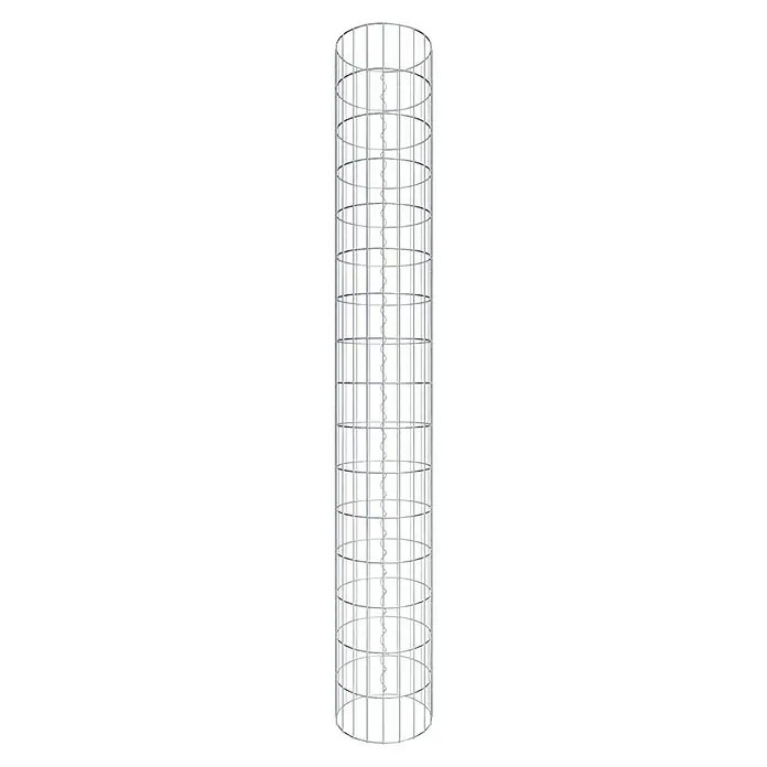 Gabiona Gabionensäule - Durchmesser: 32 cm, Höhe: 160 cm, Stahl, Maschenbreite: 50 mm, Maschenhöhe: 100 mm, Spirale - Aufnahme eines weißen, spiralförmigen Weinständers für eine Flasche, der einen eleganten Akzent auf jeder Theke oder jedem Tisch setzt.