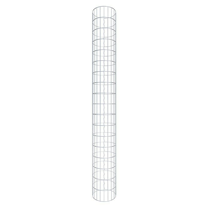 Gabiona Gabionensäule (Durchmesser: 32 cm, Höhe: 180 cm, Stahl, Maschenbreite: 50 mm, Maschenhöhe: 100 mm)