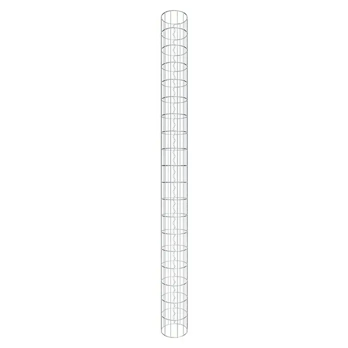 Gabiona Gabionensäule - Durchmesser: 22 cm, Höhe: 190 cm, Stahl, Maschenbreite: 50 mm, Maschenhöhe: 100 mm - Aufnahme eines runden, vertikalen Hühnerstalles mit spiralförmigem Spielzeug für Hühner. Ideal für Hühnerzüchter, die Wert auf Tierwohl legen.