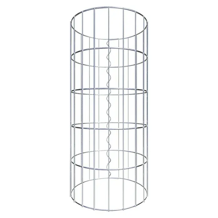 Gabiona Gabionensäule - Durchmesser: 32 cm, Höhe: 50 cm, Stahl, Maschenbreite: 50 mm, Maschenhöhe: 100 mm - Metallgitter in zylindrischer Form mit spiralförmiger Verstrebung in der Mitte, robust und stabil für vielfältige Anwendungen.