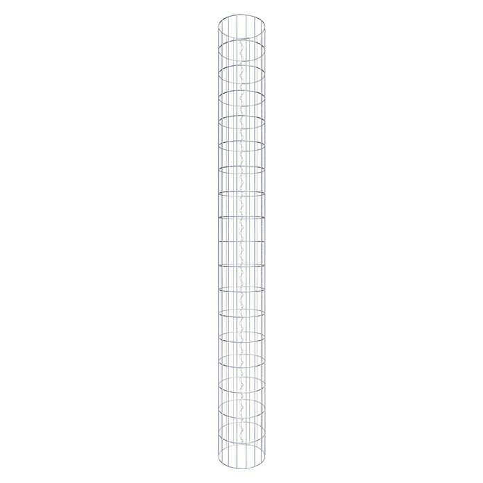 Gabiona Gabionensäule (Durchmesser: 27 cm, Höhe: 180 cm, Stahl, Maschenbreite: 50 mm, Maschenhöhe: 100 mm)
