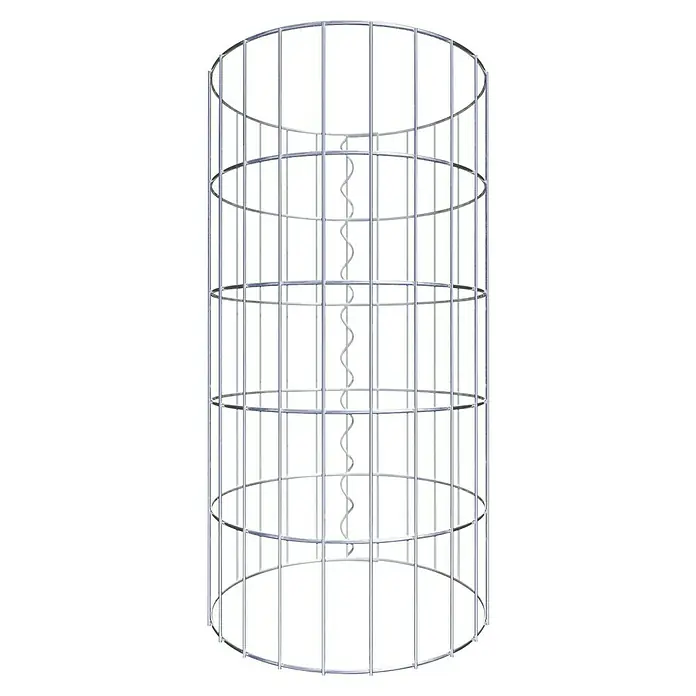 Gabiona Gabionensäule - Durchmesser: 37 cm, Höhe: 50 cm, Stahl, Maschenbreite: 50 mm, Maschenhöhe: 100 mm - Metallkäfig für Pflanzen, mit spiralförmigem Spalier in der Mitte, ideal zur Unterstützung des Wachstums. Robust und stilvoll für jeden Garten.