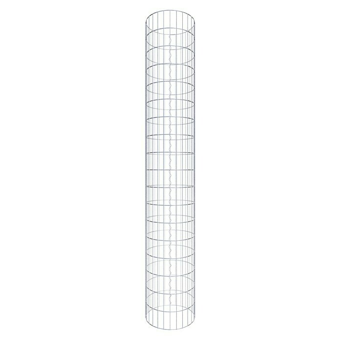 Gabiona Gabionensäule (Durchmesser: 42 cm, Höhe: 180 cm, Stahl, Maschenbreite: 50 mm, Maschenhöhe: 100 mm)