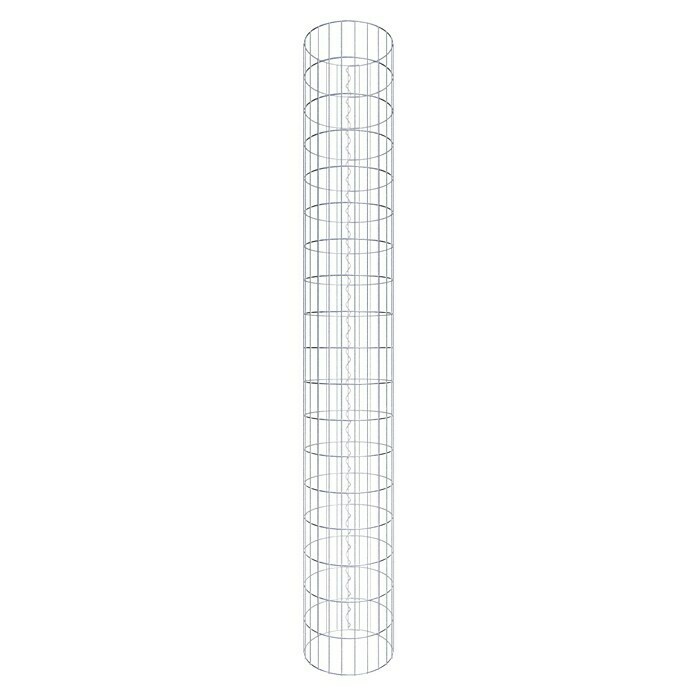 Gabiona Gabionensäule (Durchmesser: 37 cm, Höhe: 180 cm, Stahl, Maschenbreite: 50 mm, Maschenhöhe: 100 mm)