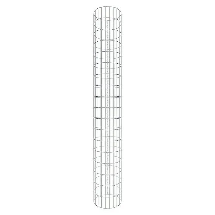 Gabiona Gabionensäule - Durchmesser: 37 cm, Höhe: 180 cm, Stahl, Maschenbreite: 50 mm, Maschenhöhe: 100 mm - Nahaufnahme eines spiralförmigen Rankgitters, das sich ideal für das vertikale Wachstum von Pflanzen in Ihrem Garten eignet.