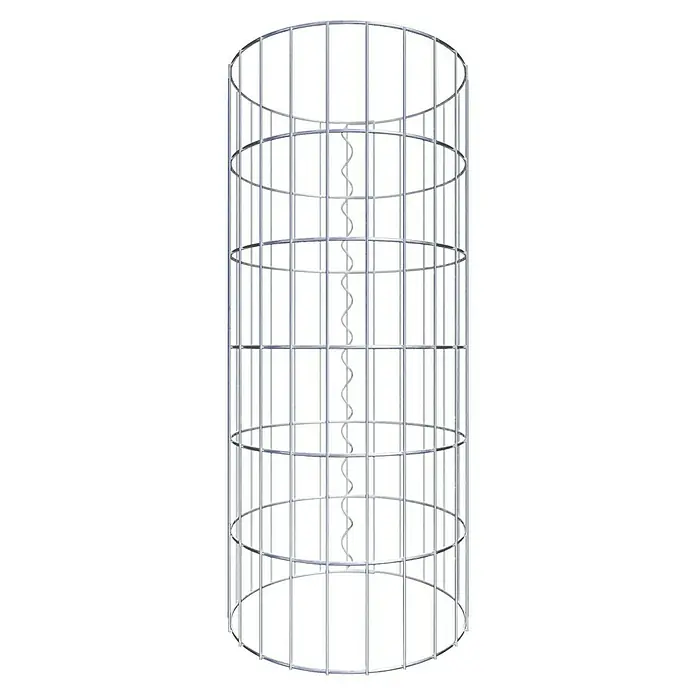 Gabiona Gabionensäule - Durchmesser: 37 cm, Höhe: 60 cm, Stahl, Maschenbreite: 50 mm, Maschenhöhe: 100 mm - Windturbine mit senkrechter Achse im Stahlkäfig. Umweltfreundliche Energieerzeugung mit modernem Design für nachhaltige Stromversorgung.