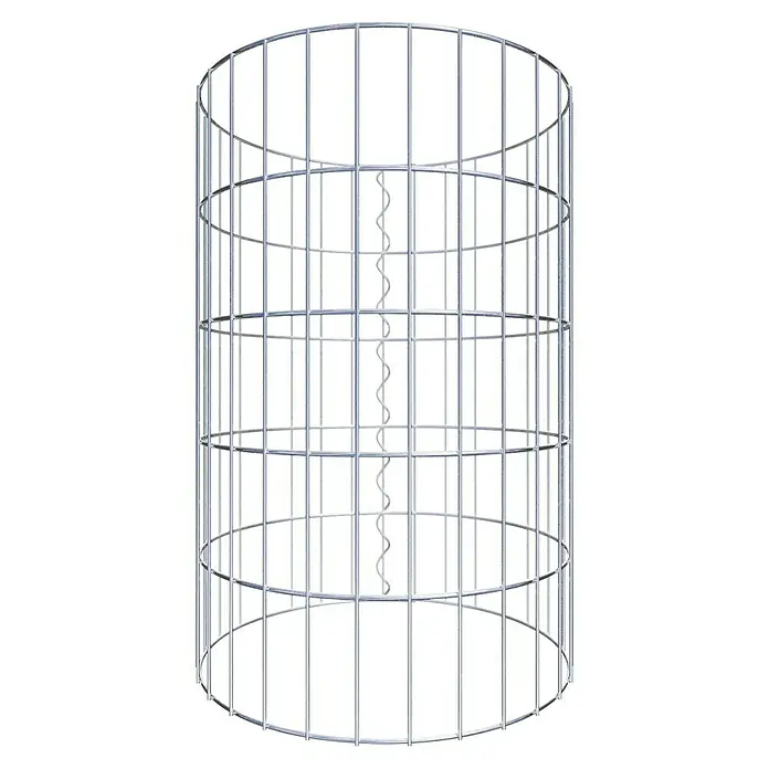 Gabiona Gabionensäule - Durchmesser: 47 cm, Höhe: 50 cm, Stahl, Maschenbreite: 50 mm, Maschenhöhe: 100 mm - Drahtgitterkorb mit spiralförmiger Stütze im Inneren, ideal für den Gartenbau und zur Pflanzenstützung. Robust und langlebig.