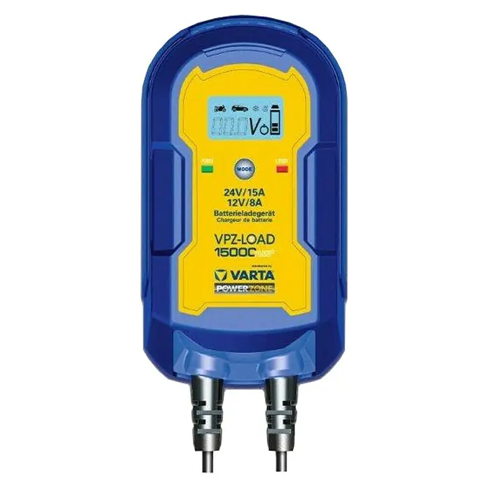Varta Batterie-Ladegerät 15000 Plus - Geeignet für: AGM-/Gel-/Nass-/Blei-Säure-Batterien 6/12 V - Das Varta VPZ-Load 15000C Batterieladegerät mit 24V/15A und 12V/8A für eine effiziente Ladung verschiedener Batterietypen.