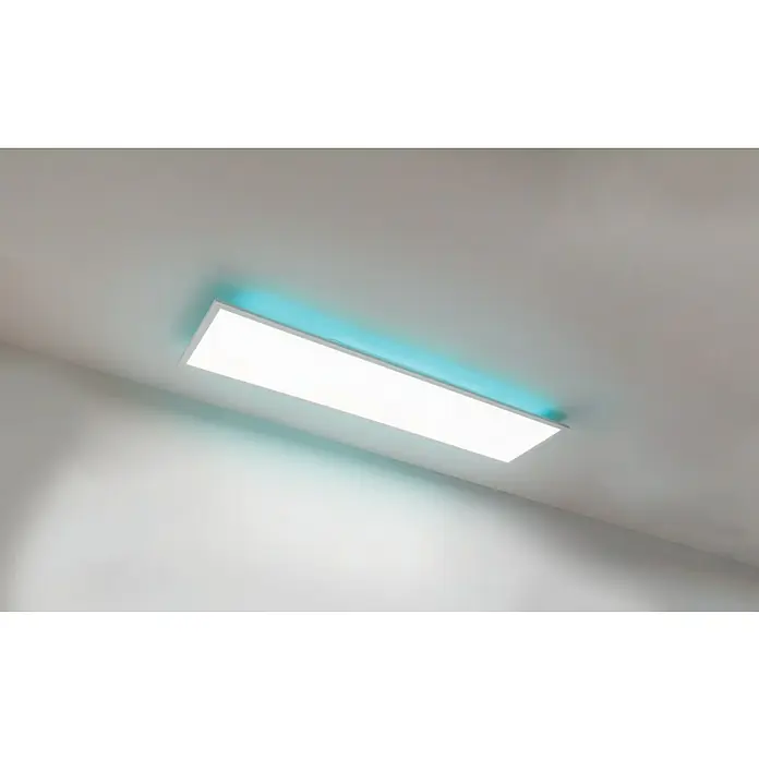 Tween Light LED-Panel RC-CCT-DIM-RGB-Backlight - 36 W, L x B x H: 120 x 30 x 5 cm, Weiß, RGBW - LED-Deckenleuchte in einem modernen, minimalistischen Design. Das Lichtpaneel erhellt den Raum mit einem weichen, gleichmäßigen Licht.