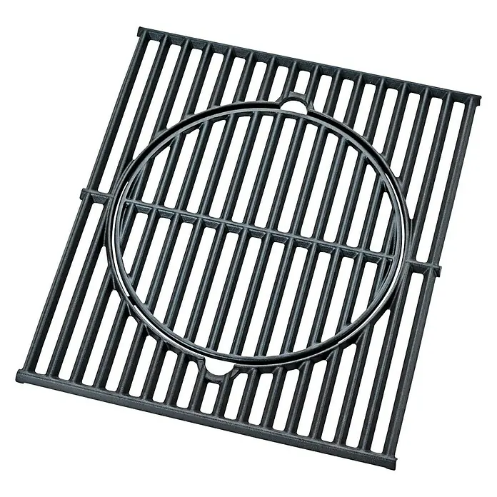 Kingstone KMS Grillrost - L x B: 45 x 39,5 cm, Gusseisen - Grillrost aus Gusseisen mit herausnehmbarem Ringeinsatz. Ideal für vielseitiges Grillen und einfache Reinigung.