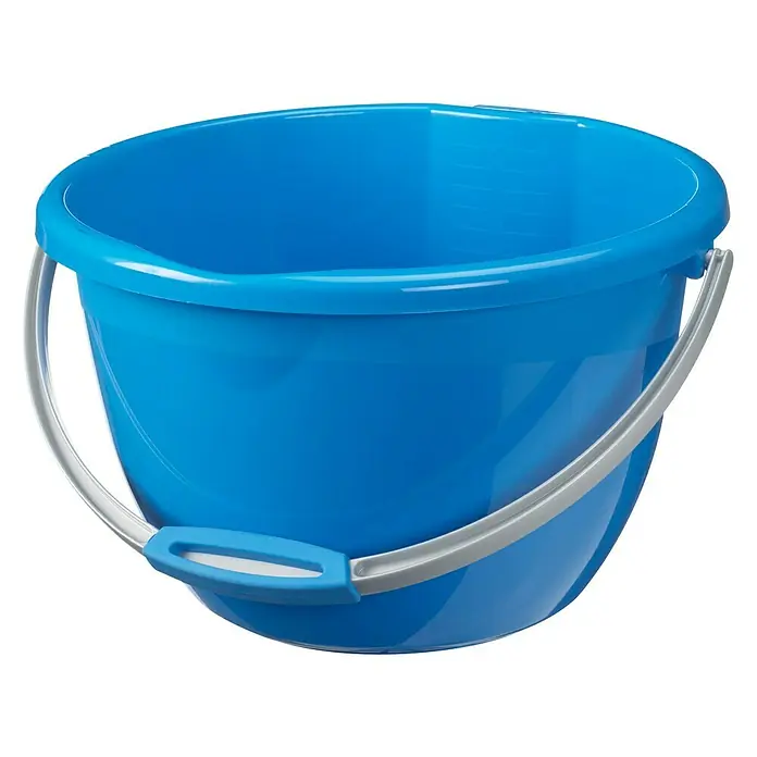 Sunware Waterline Eimer - 14 l, Blau - Blauer Eimer mit grauem Henkel. Ideal für Reinigungsarbeiten und andere Aufgaben im Haushalt, Garten oder der Werkstatt.
