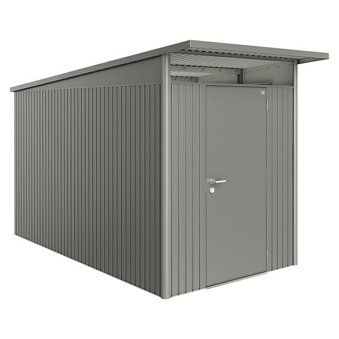 Biohort Gerätehaus AvantGarde A4 (B x T: 180 x 380 cm, Quarzgrau Metallic, Einzeltür)