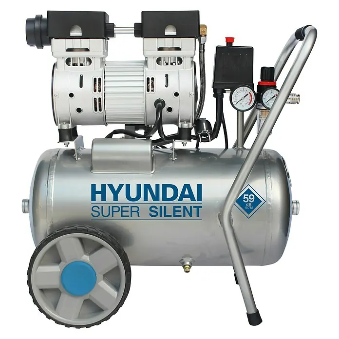Hyundai Flüsterkompressor SAC55752 - Max. Druck: 8 bar, 24 l - Hyundai Super Silent Kompressor. Ideal für geräuschempfindliche Umgebungen, leiser Betrieb und hohe Leistung für vielfältige Anwendungen.