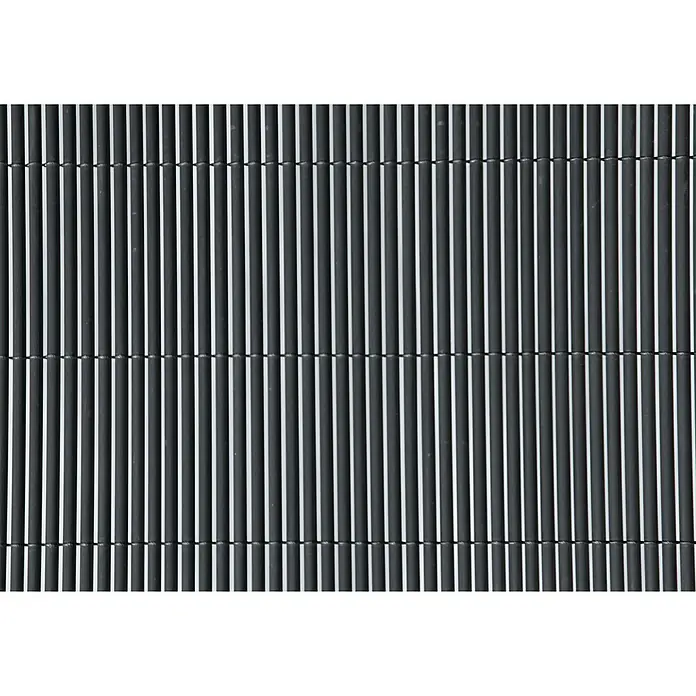 Sichtschutzmatte - 300 x 90 cm, Kunststoff, Anthrazit - Ein stilvoller schwarzer Bambuszaun, ideal für den Garten oder als Sichtschutz. Die vertikalen Streifen sorgen für ein modernes Aussehen.