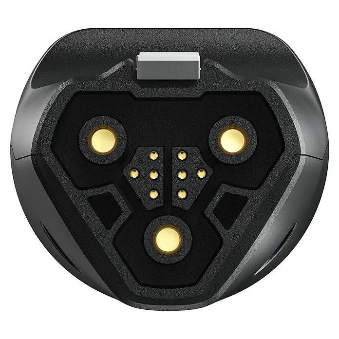 EcoFlow Ladegerät-Adapter EV X-Stream Adapter DELTA Pro - Passend für: EcoFlow DELTA Pro Powerstation - Detailaufnahme eines schwarzen elektronischen Geräts mit goldenen Kontakten für eine hochwertige und zuverlässige Verbindung.