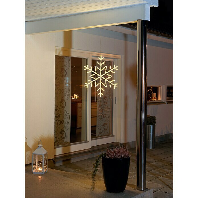 Konstsmide LED-Szenerie Schneeflocke (B x H: 60 x 60 cm, Farblos, Kunststoff, Warmweiß) | BAUHAUS