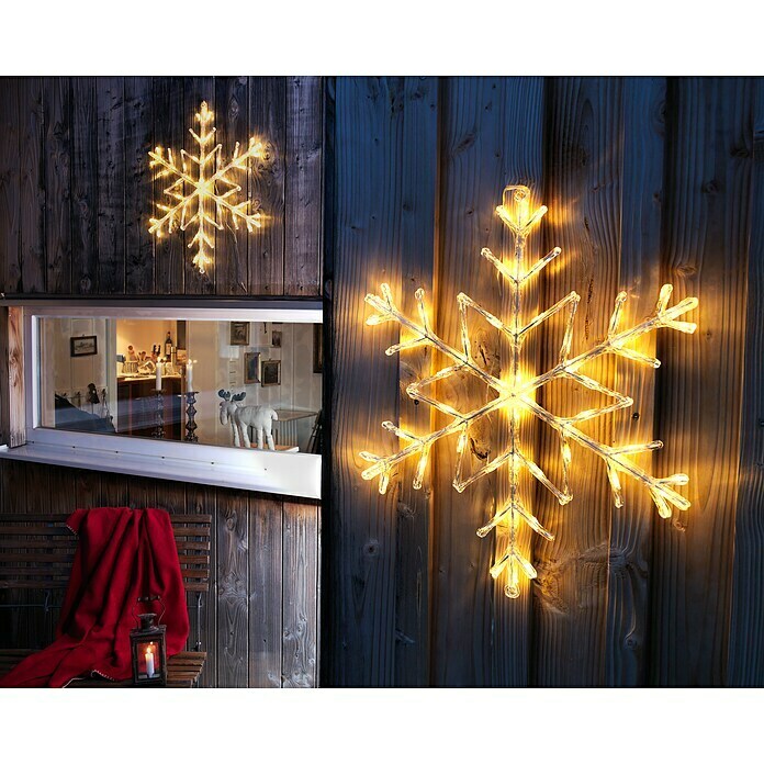 Konstsmide LED-Szenerie Schneeflocke (B x H: 60 x 60 cm, Farblos, Kunststoff, Warmweiß) | BAUHAUS