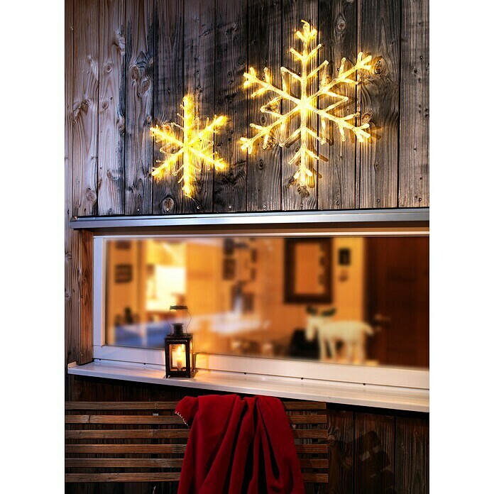 Konstsmide LED-Szenerie Schneeflocke (B x H: 60 x 60 cm, Farblos, Kunststoff, Warmweiß) | BAUHAUS