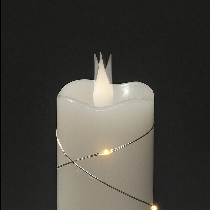 Konstsmide LED-Weihnachtskerzen (Ø x H: 5 x 12,7 cm, Weiß/Silber, Lichtfarbe: Warmweiß, 7 Stk.) | BAUHAUS