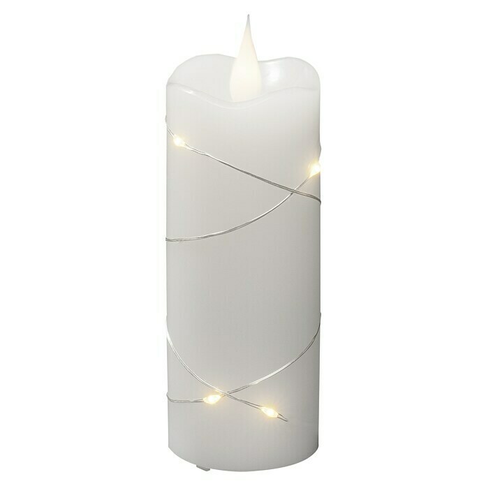 Konstsmide LED-Weihnachtskerzen (Ø x H: 5 x 12,7 cm, Weiß/Silber, Lichtfarbe: Warmweiß, 7 Stk.) | BAUHAUS