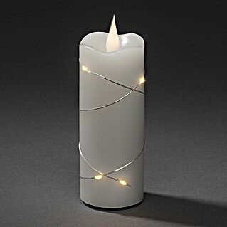 Konstsmide LED-Weihnachtskerzen (Ø x H: 5 x 12,7 cm, Weiß/Silber, Lichtfarbe: Warmweiß, 7 Stk.)