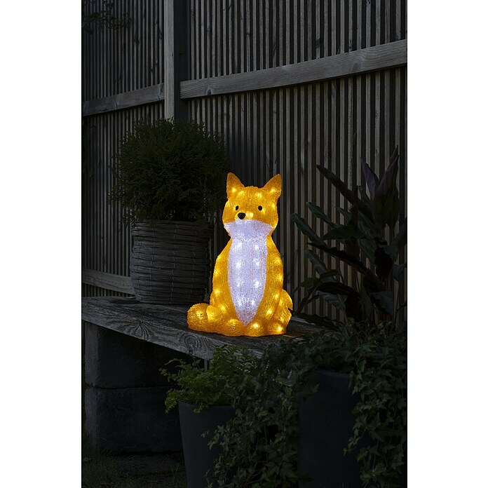 Konstsmide LED-Weihnachtsdekoleuchte Fuchs (L x B x H: 25,5 x 24 x 40 cm, Netzbetrieben, Orange-weiß) | BAUHAUS