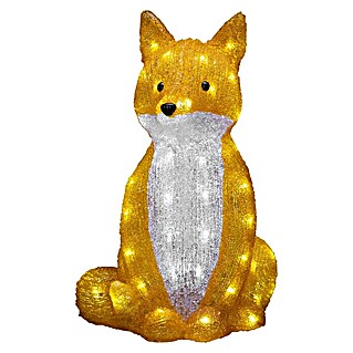 Konstsmide LED-Weihnachtsdekoleuchte Fuchs (L x B x H: 25,5 x 24 x 40 cm, Netzbetrieben, Orange-weiß)