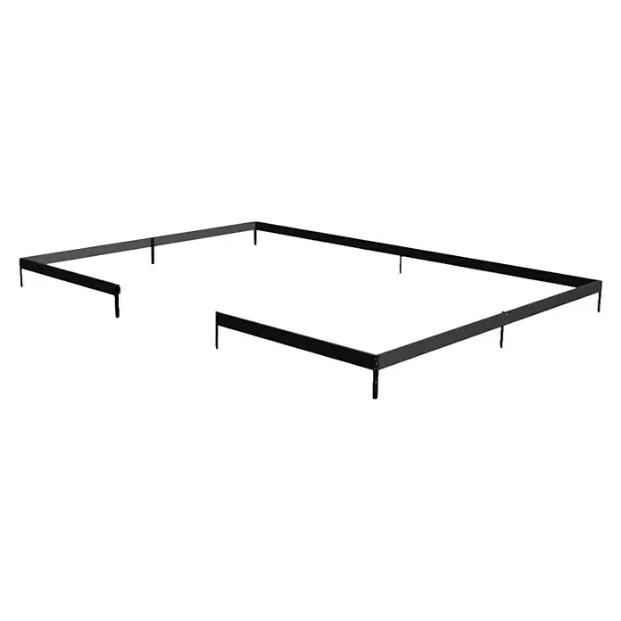 Juliana Gewächshaus Grand Oase - Außenmaß inkl. Dachüberstand (B x T): 368 x 511 cm, 3 mm, Anthrazit/Schwarz - Abbildung eines schwarzen Metallbettgestells mit stabilen Beinen für eine moderne Schlafzimmereinrichtung.