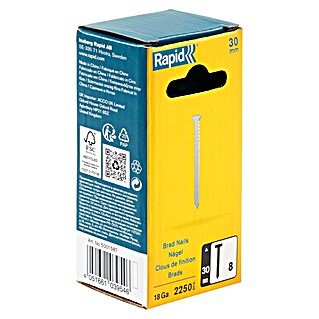 Rapid Žebelj Tip 8 / 18Ga (Dolžina: 30 mm, 2.250 kos, Galvaniziran)