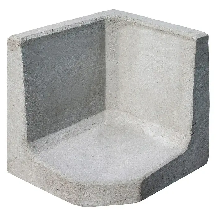 Diephaus L-Stein Außenecke - 40 cm, 50 cm, Stärke: 7 cm, Grau - Beton-Eckelement für den Gartenbau, ideal zur Gestaltung von Ecken und Rändern. Robustes und langlebiges Material für den Außenbereich.