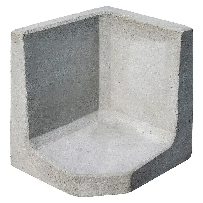 Diephaus L-Stein Außenecke - 50 cm, 50 cm, Stärke: 7 cm, Grau - Ein Beton-Eckstück für Bauprojekte, ideal für den Garten oder Landschaftsbau. Robust und langlebig.