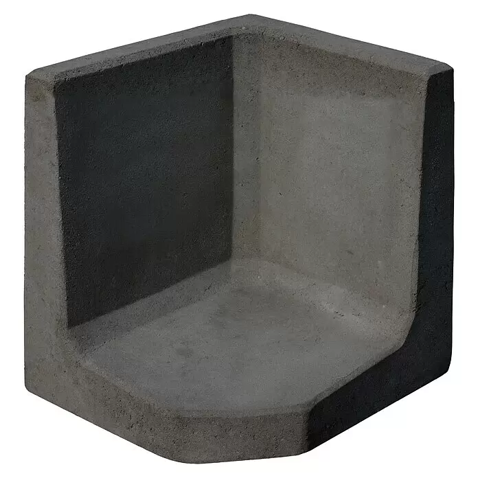 Diephaus L-Stein Außenecke - 50 cm, 50 cm, Stärke: 7 cm, Anthrazit - Graues Beton-Eckelement für die Gartenbegrenzung, L-förmig mit abgerundeter Innenkurve.